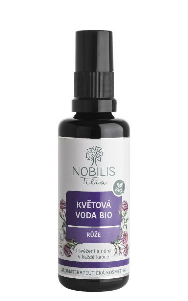 Květová voda BIO růže (květová voda růžová) - 50 ml - fialové sklo (4)