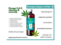 Konopný olej pro zvířata - za studena lisovaný - 500 ml (5)