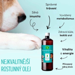 Konopný olej pro zvířata - za studena lisovaný - 1000 ml (8)
